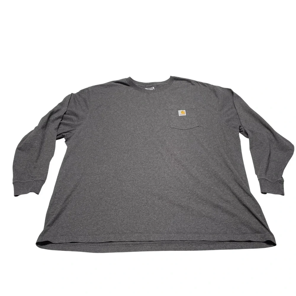 Carhartt Long Sleeve Pocket T-Shirt Mens 3XL Dark‎ Gray Loose Fit